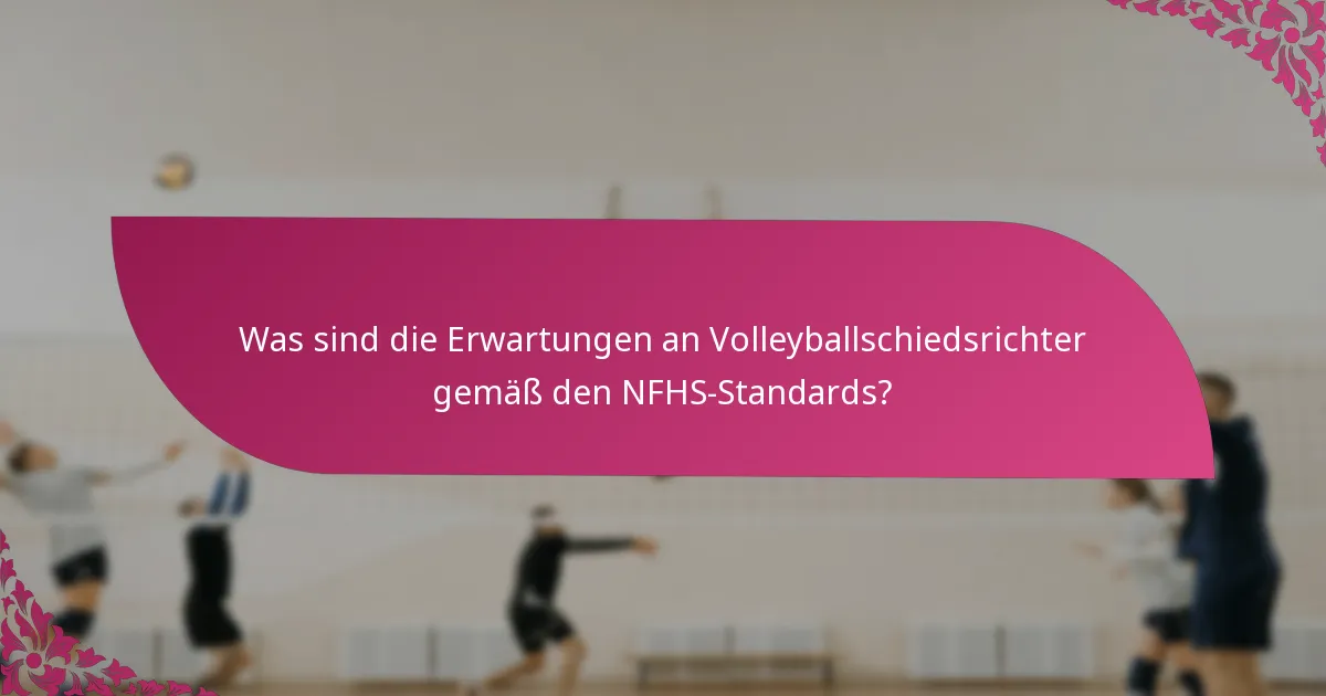 Was sind die Erwartungen an Volleyballschiedsrichter gemäß den NFHS-Standards?