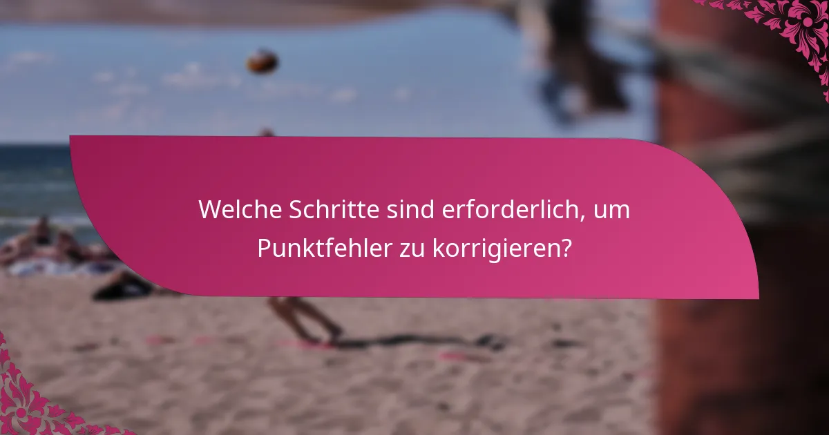 Welche Schritte sind erforderlich, um Punktfehler zu korrigieren?